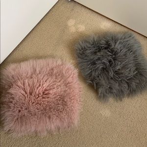 West Elm Mongolian Lamb Pillow Cover Set